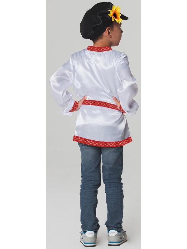 Русский народный костюм для мальчика, рубаха + картуз, р-р 32, рост 122-128 см