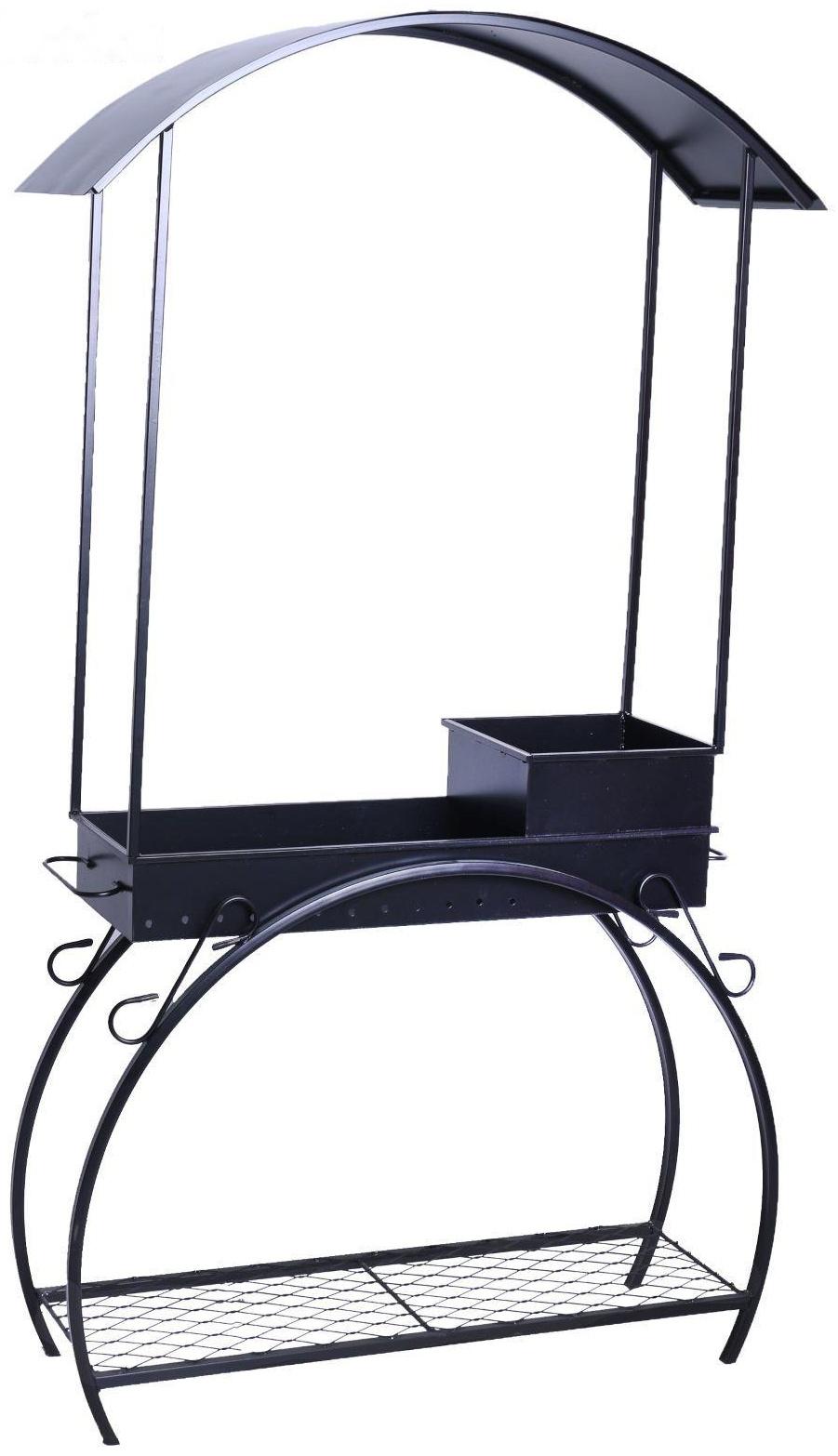 Мангал кованый, размер 120*90 см, с дровенником и крышей, толщина металла  2,5 мм