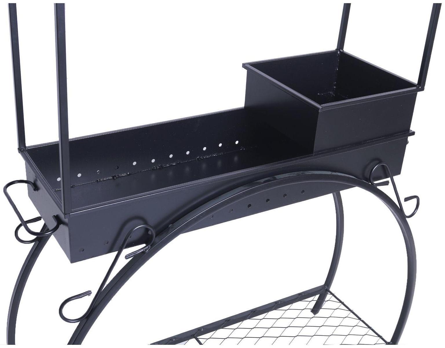 Мангал кованый, размер 120*90 см, с дровенником и крышей, толщина металла  2,5 мм