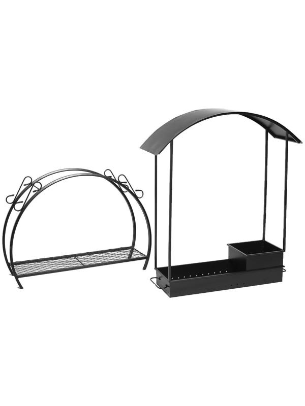 Мангал кованый, размер 120*90 см, с дровенником и крышей, толщина металла  2,5 мм