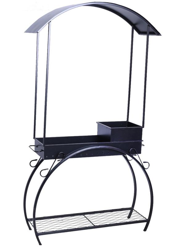 Мангал кованый, размер 120*90 см, с дровенником и крышей, толщина металла  2,5 мм