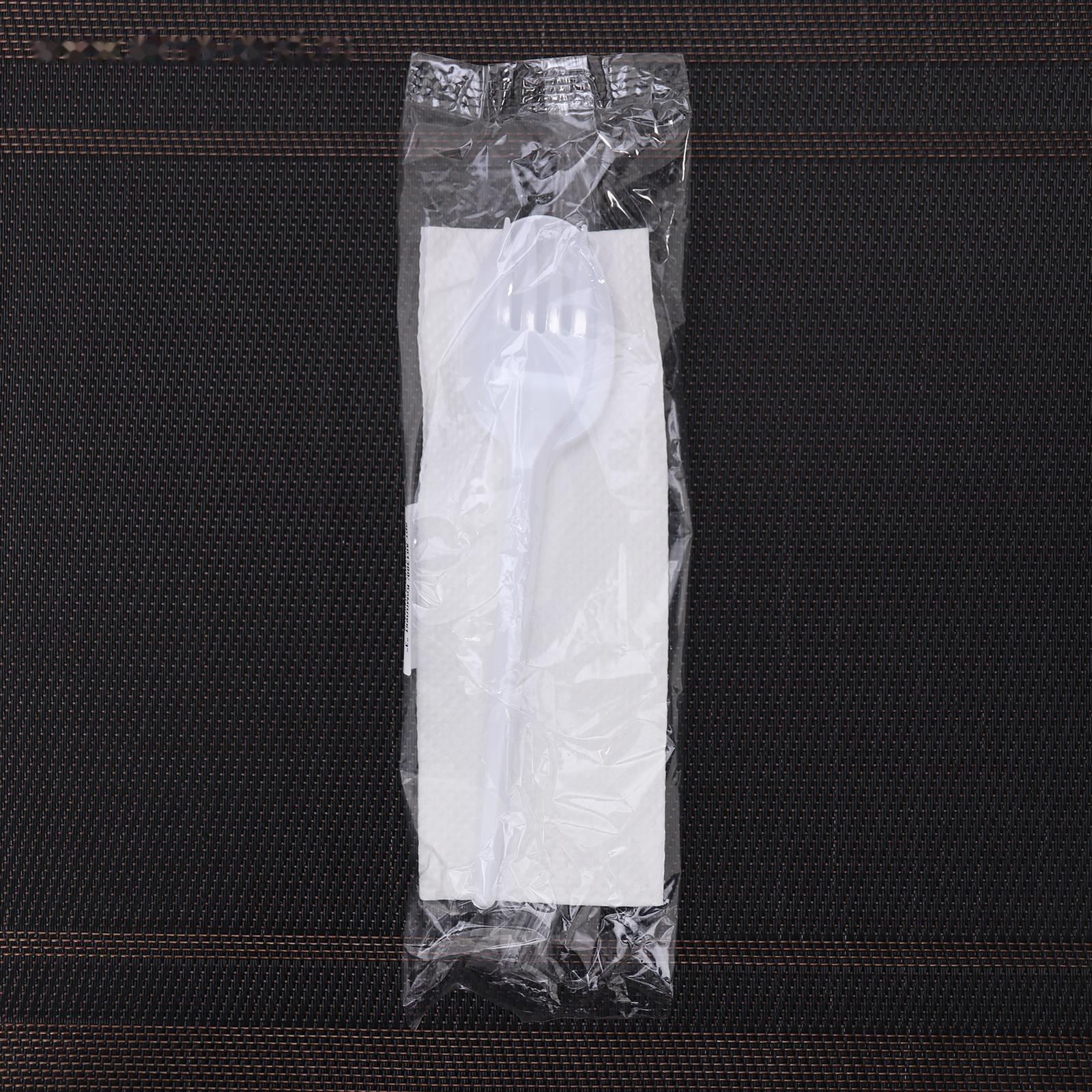 Набор одноразовых приборов «Мини», 3 предмета: вилка, столовая ложка, салфетка, цвет белый