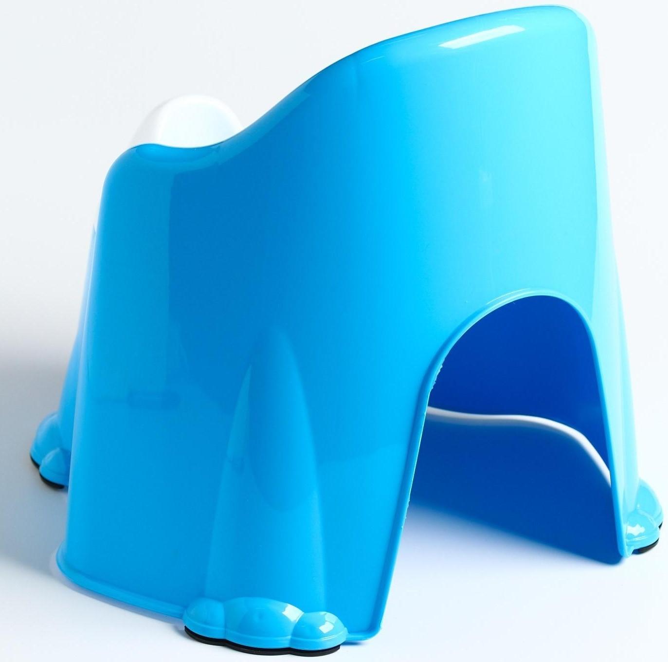 Горшок детский антискользящий «Комфорт» с крышкой, съёмная чаша, цвет голубой