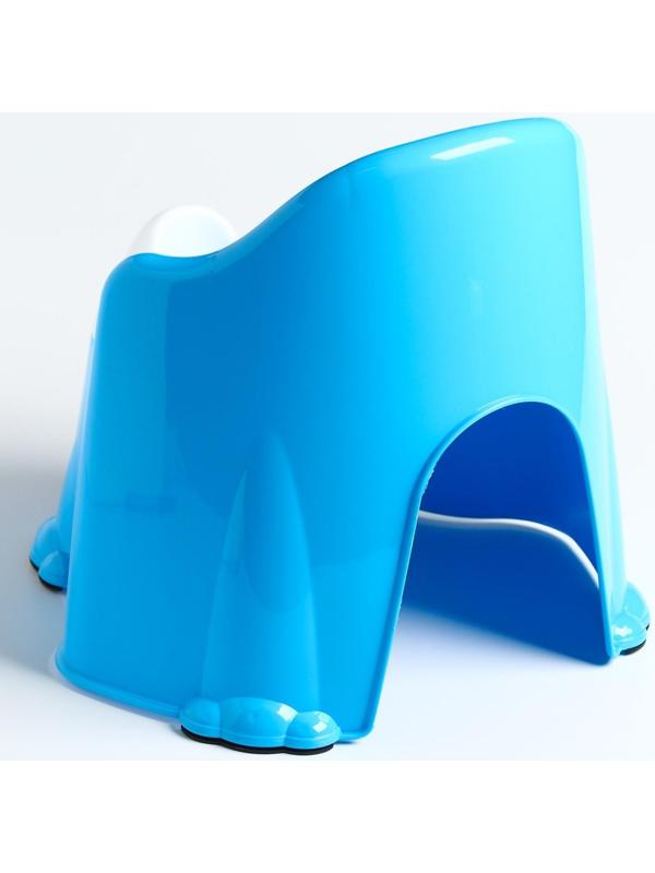 Горшок детский антискользящий «Комфорт» с крышкой, съёмная чаша, цвет голубой