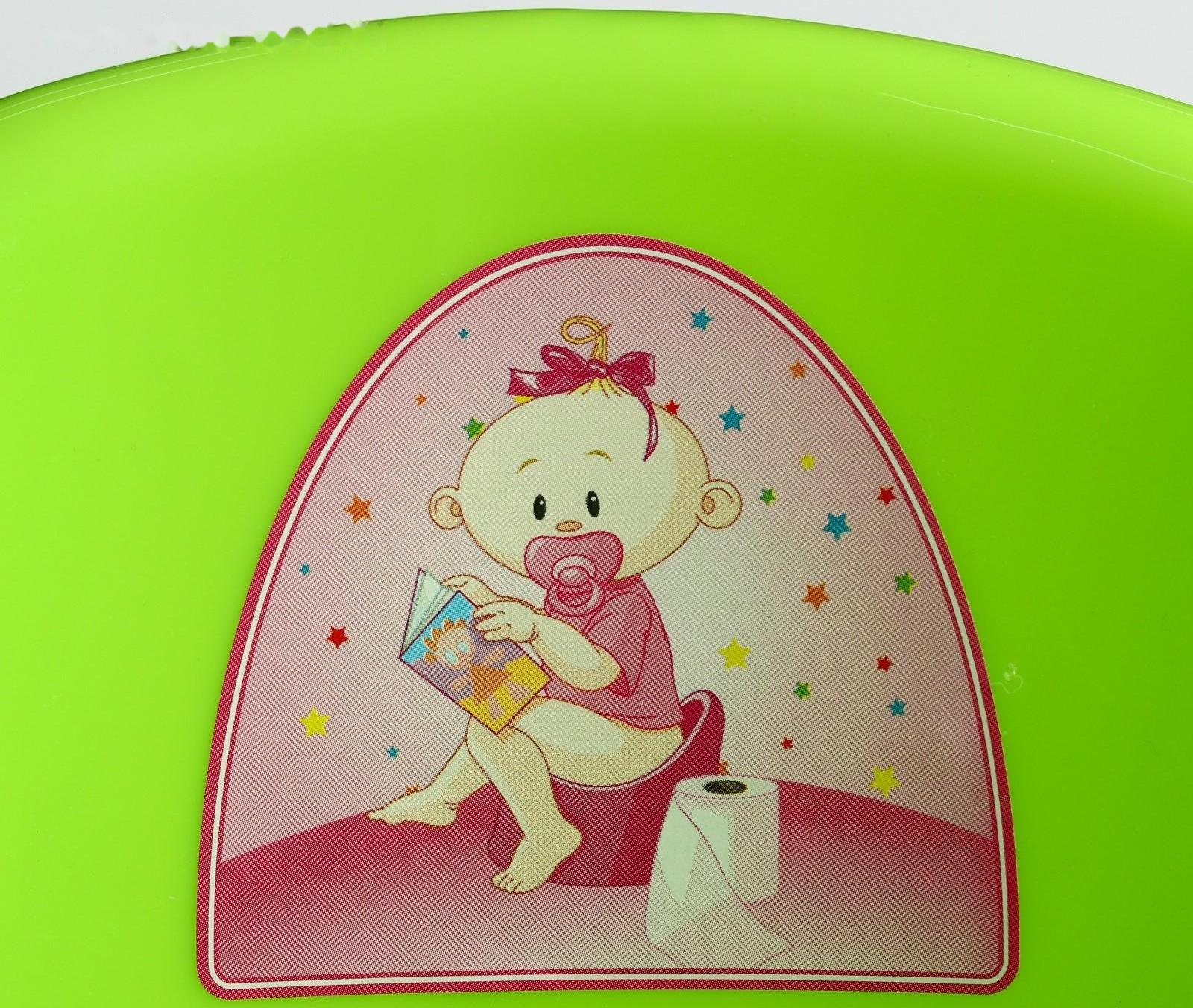 Горшок детский антискользящий «Комфорт» с крышкой, съёмная чаша, цвет салатовый