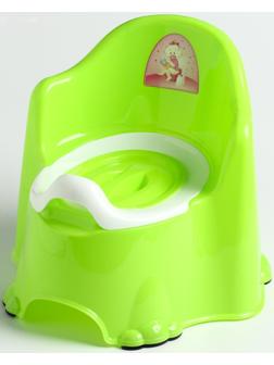 Горшок детский антискользящий «Комфорт» с крышкой, съёмная чаша, цвет салатовый