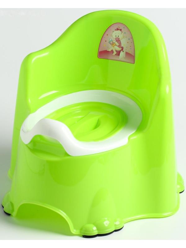 Горшок детский антискользящий «Комфорт» с крышкой, съёмная чаша, цвет салатовый