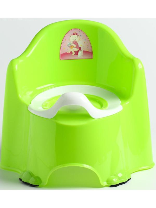 Горшок детский антискользящий «Комфорт» с крышкой, съёмная чаша, цвет салатовый