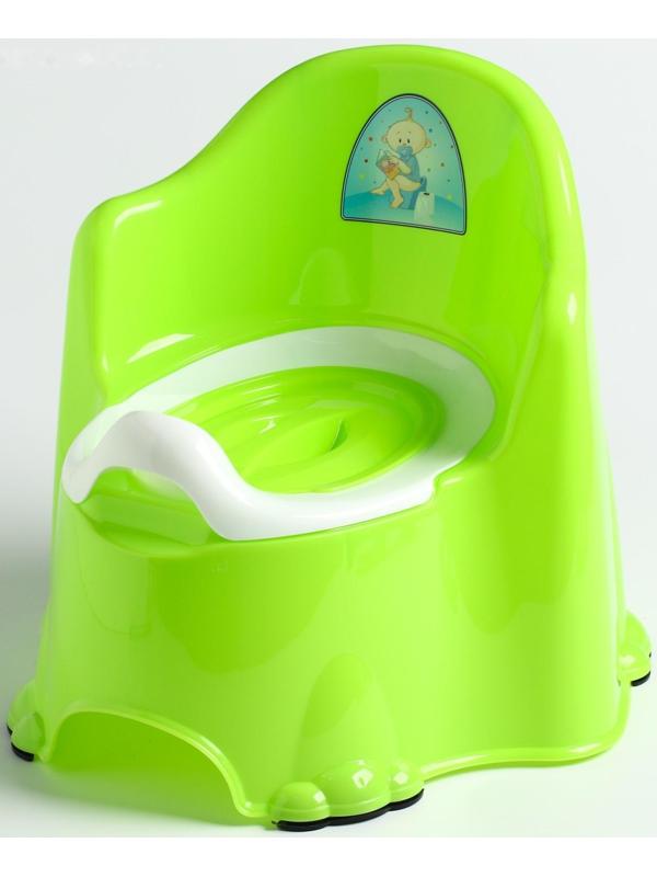 Горшок детский антискользящий «Комфорт» с крышкой, съёмная чаша, цвет салатовый