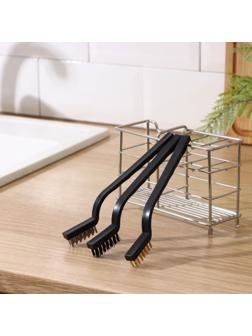 Набор щёток Доляна, 3 шт: латунная, стальная, нейлоновая