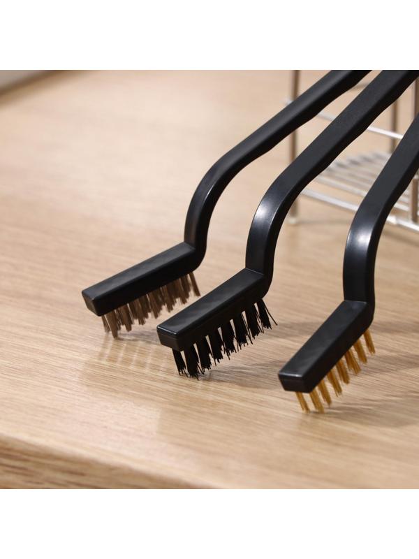 Набор щёток Доляна, 3 шт: латунная, стальная, нейлоновая