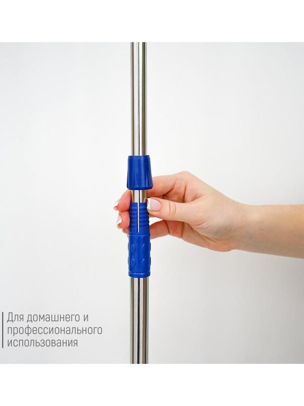 Окномойка с телескопической стальной ручкой и сгоном Доляна, 20×8×46(76) см, поролон