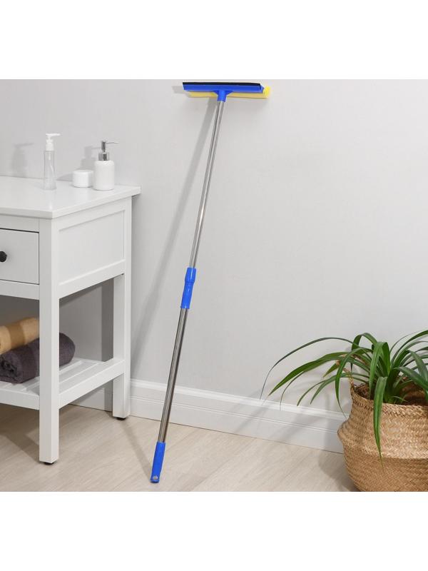 Окномойка с телескопической стальной ручкой и сгоном Доляна, 25×7×77(108) см, поролон