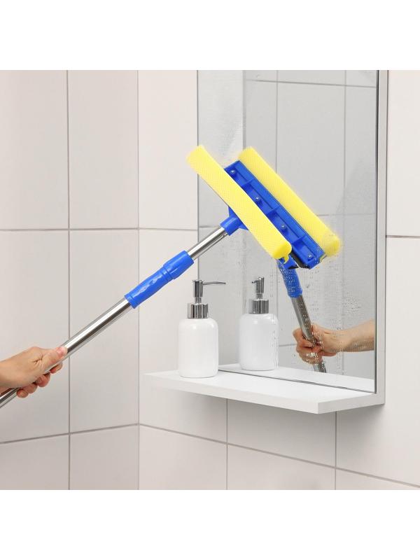 Окномойка с телескопической стальной ручкой и сгоном Доляна, 25×7×77(108) см, поролон