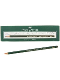 Карандаш художественный чёрнографитный Faber-Castel CASTELL® 9000 профессиональные HB зелёный