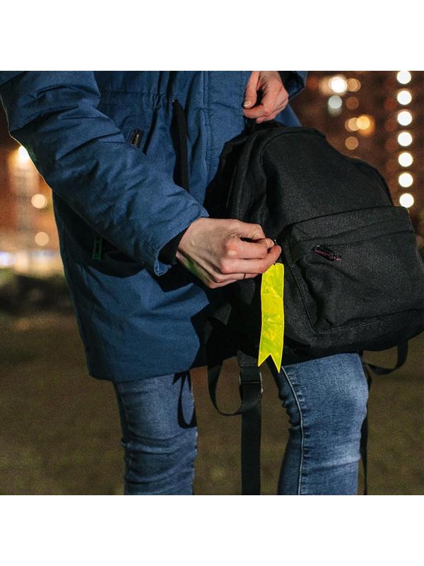 Светоотражающий элемент «Флажок», 15 × 3 см, цвет жёлтый/оранжевый