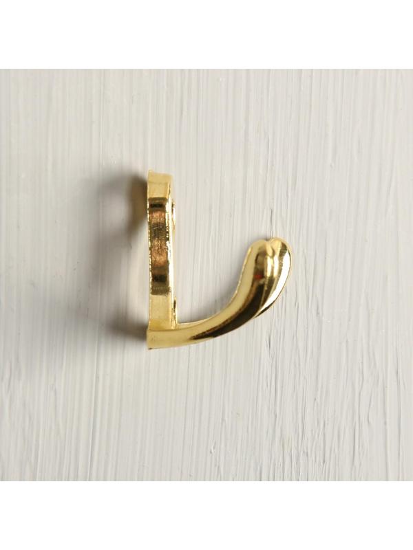 Крючок мебельный KM206GP, двухрожковый, цвет золото