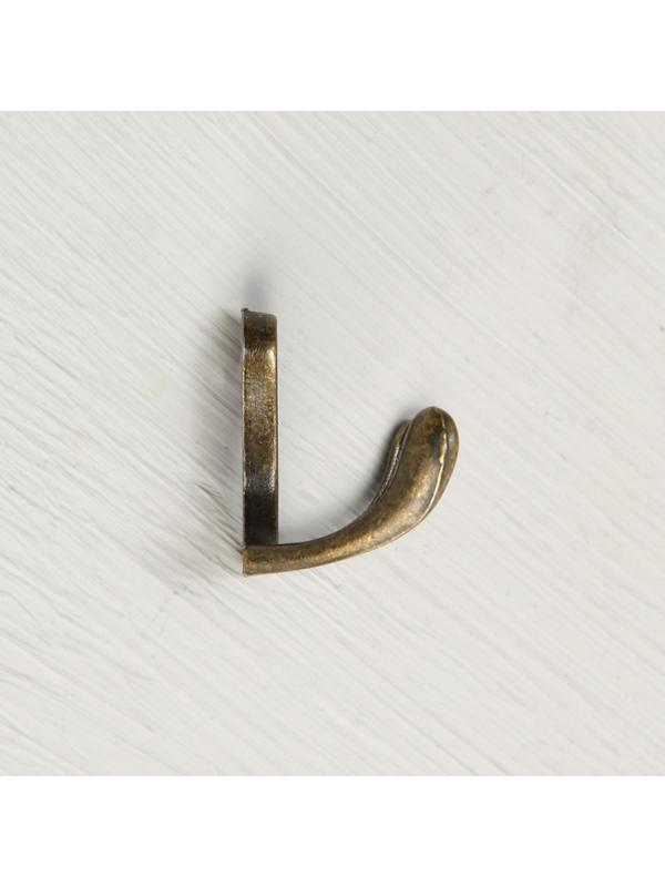 Крючок мебельный KM206AB, двухрожковый, цвет бронза