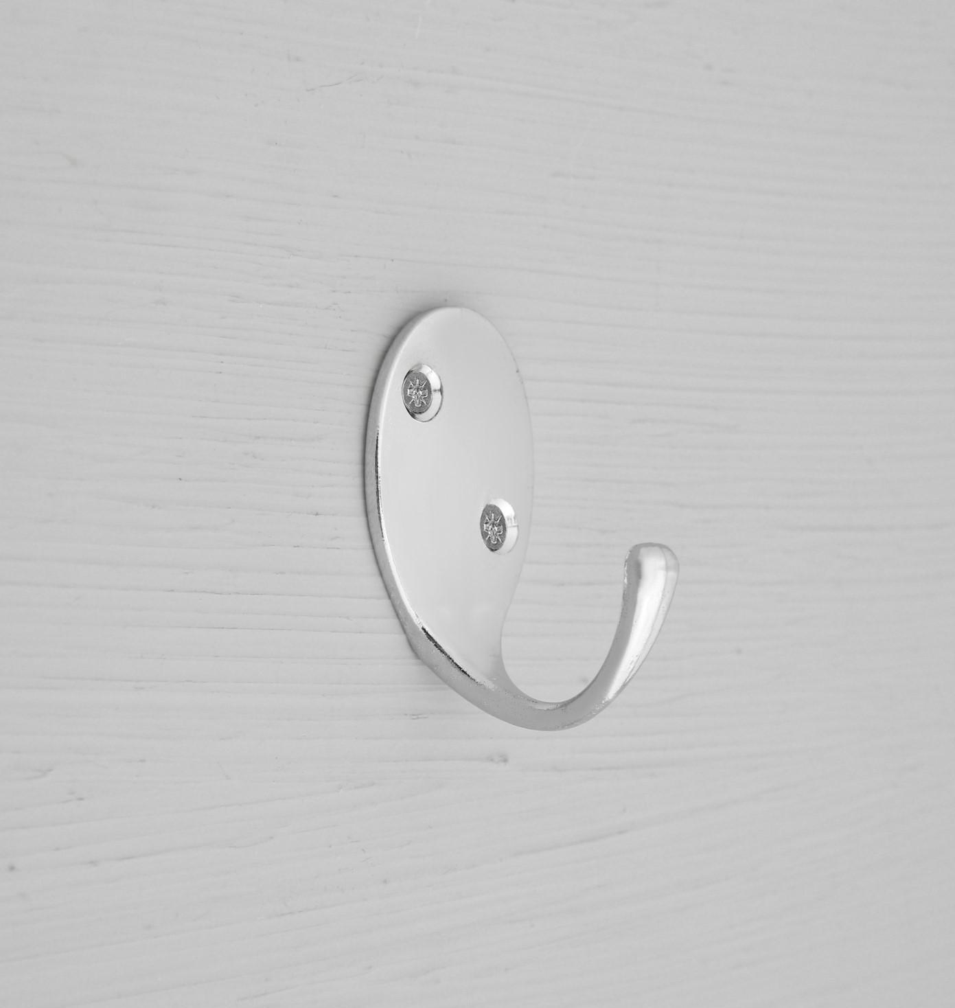 Крючок мебельный ТУНДРА KM1002CP, однорожковый, цвет хром