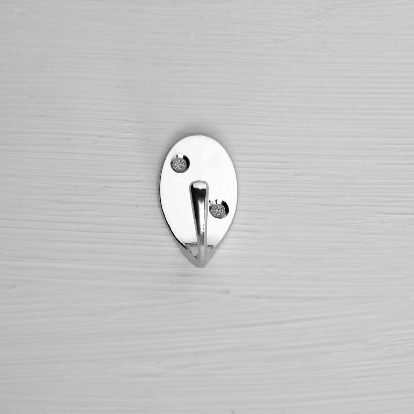 Крючок мебельный ТУНДРА KM1002CP, однорожковый, цвет хром