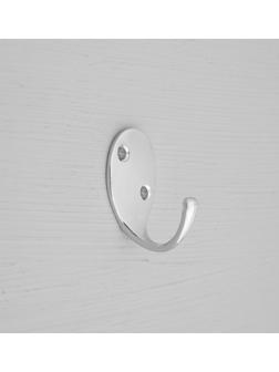 Крючок мебельный ТУНДРА KM1002CP, однорожковый, цвет хром