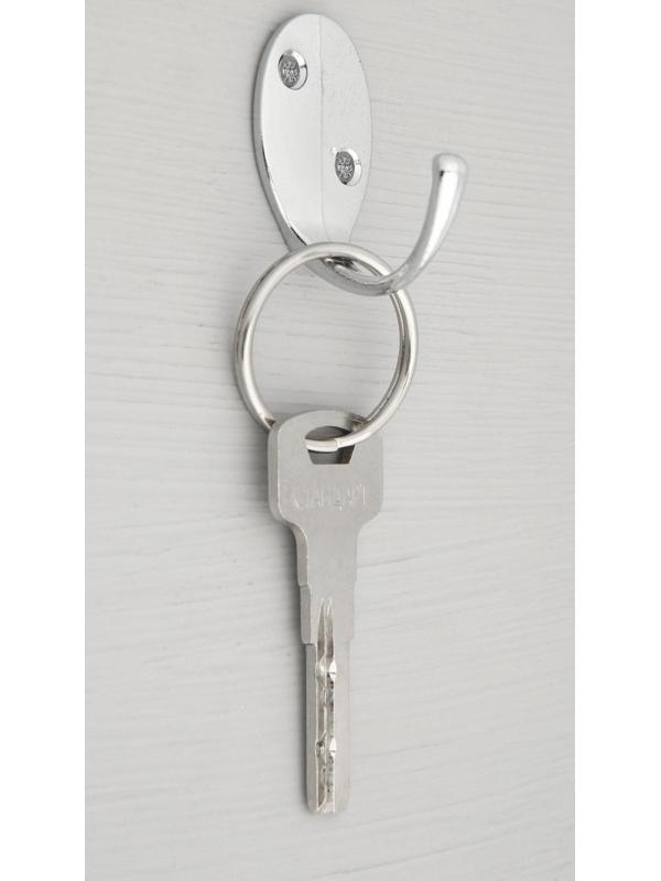 Крючок мебельный ТУНДРА KM1002CP, однорожковый, цвет хром