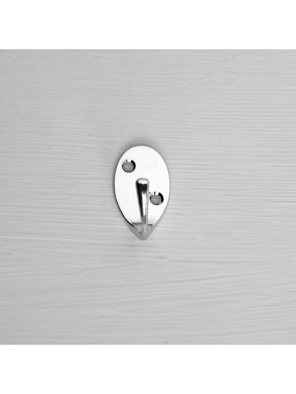 Крючок мебельный ТУНДРА KM1002CP, однорожковый, цвет хром