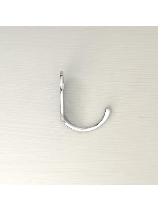 Крючок мебельный ТУНДРА KM1002CP, однорожковый, цвет хром