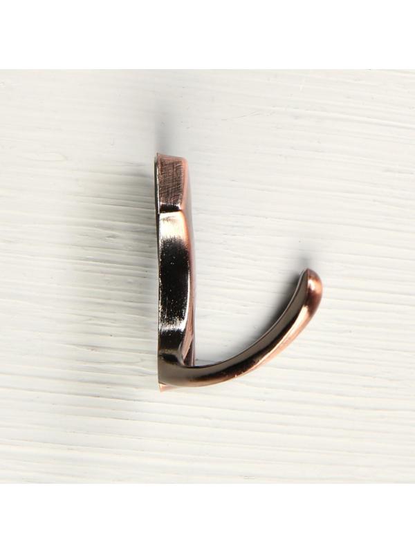 Крючок мебельный ТУНДРА KM201AC, двухрожковый, цвет медь