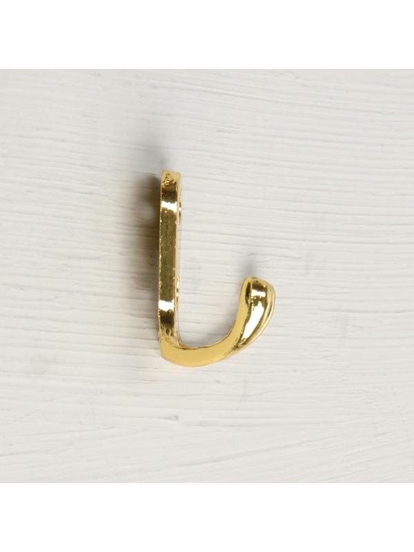Крючок мебельный KM207GP, двухрожковый, цвет золото