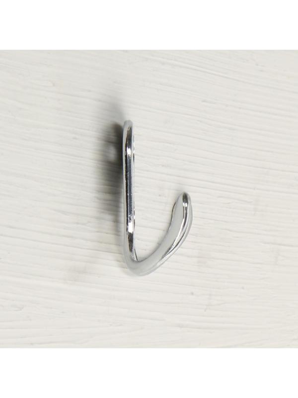 Крючок мебельный KM207CP, двухрожковый, цвет хром