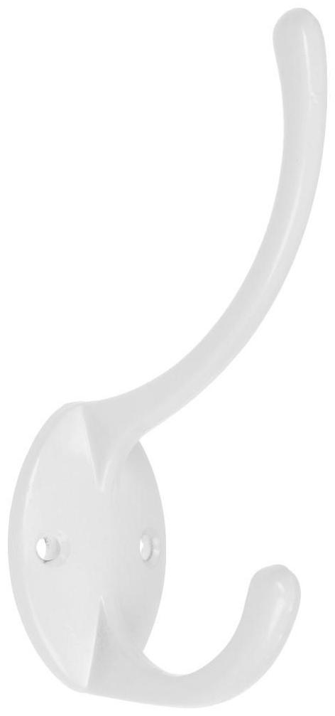 Крючок мебельный KM208WW, двухрожковый, белый