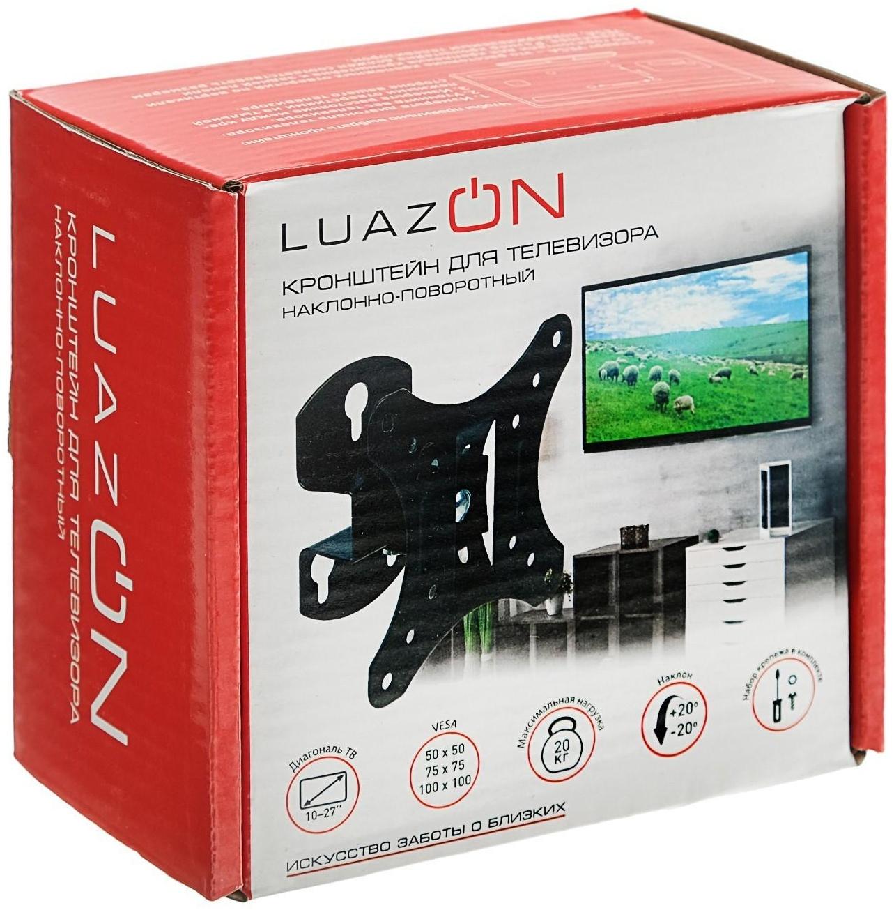 Кронштейн LuazON KrON-52, для ТВ, наклонно-поворотный, 10-27