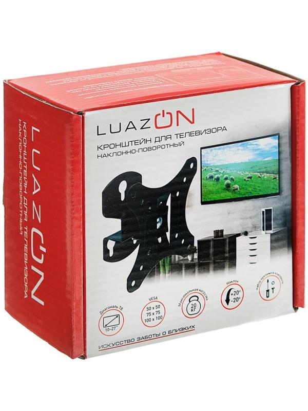 Кронштейн LuazON KrON-52, для ТВ, наклонно-поворотный, 10-27