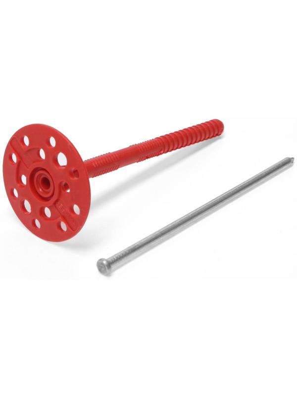 Дюбель для теплоизоляции с металлическим гвоздём, 10х140 мм, в пакете 25 шт.