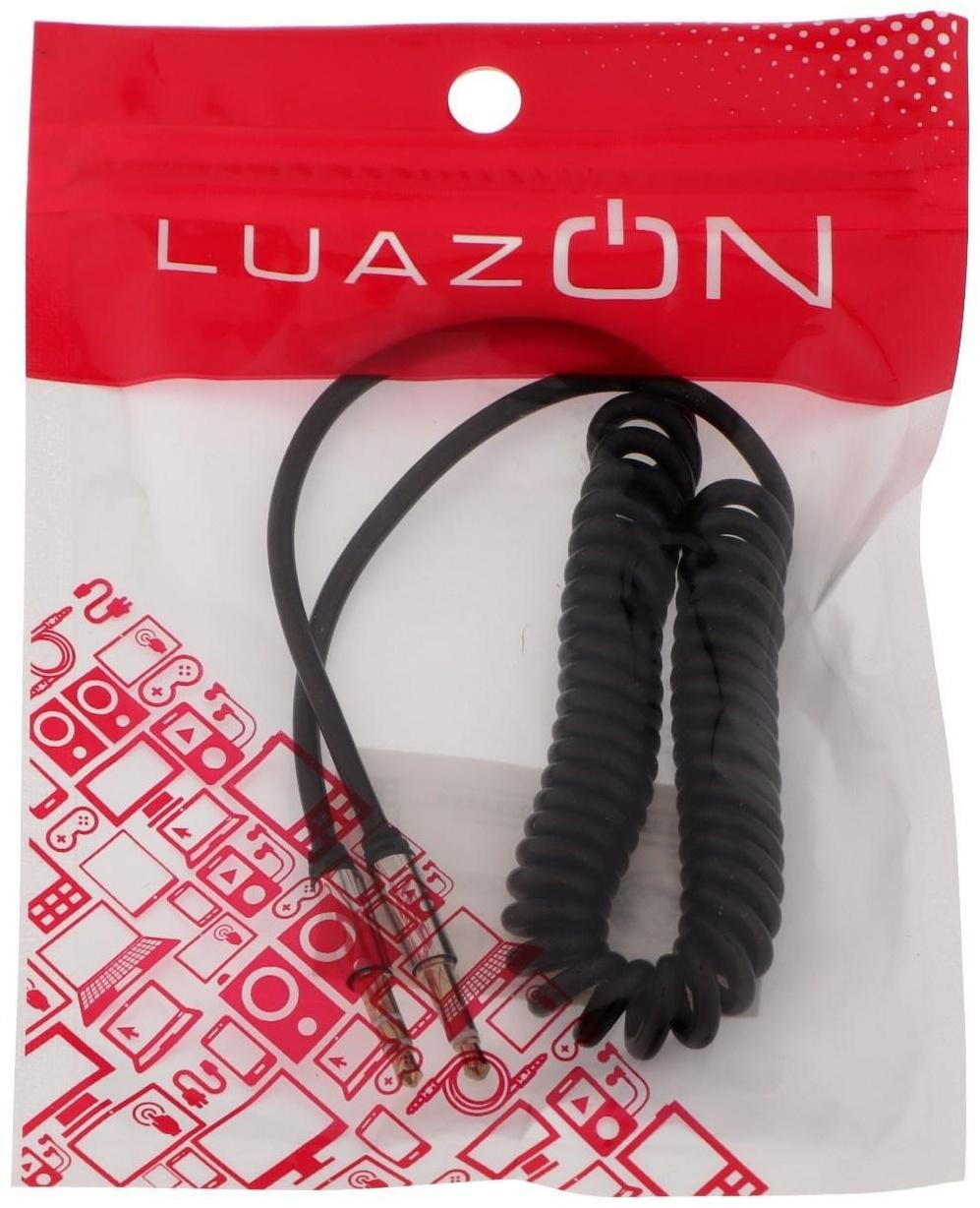 Кабель аудио LuazON, AUX, Jack 3.5 (m)-Jack 3.5 (m), штекер на пружине, 1 м, МИКС