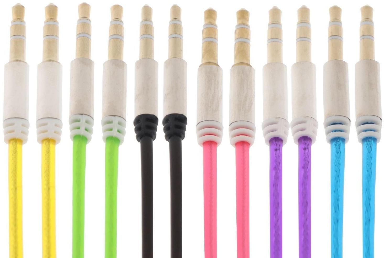 Кабель аудио LuazON, AUX, Jack 3.5 (m)-Jack 3.5 (m), штекер на пружине, 1 м, МИКС