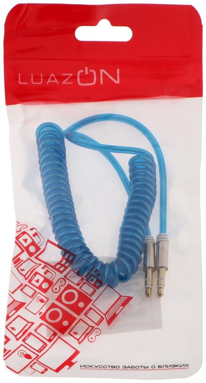 Кабель аудио LuazON, AUX, Jack 3.5 (m)-Jack 3.5 (m), штекер на пружине, 1 м, МИКС