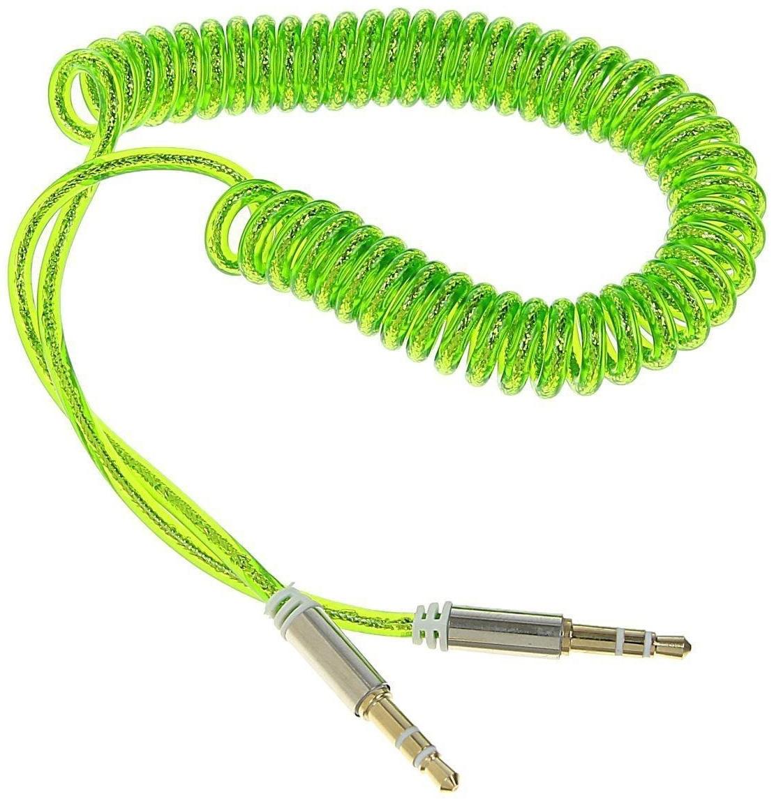 Кабель аудио LuazON, AUX, Jack 3.5 (m)-Jack 3.5 (m), штекер на пружине, 1 м, МИКС