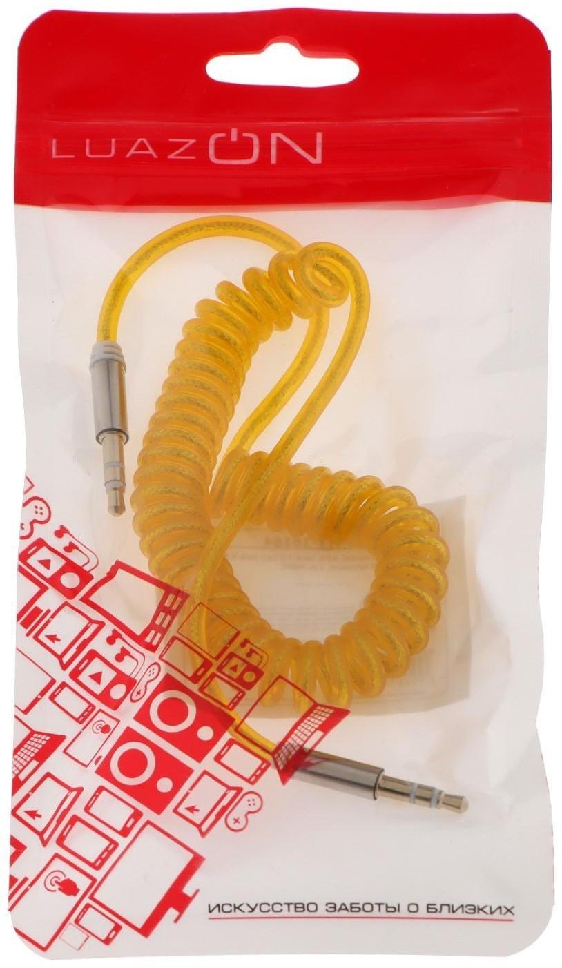 Кабель аудио LuazON, AUX, Jack 3.5 (m)-Jack 3.5 (m), штекер на пружине, 1 м, МИКС