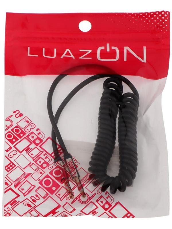 Кабель аудио LuazON, AUX, Jack 3.5 (m)-Jack 3.5 (m), штекер на пружине, 1 м, МИКС