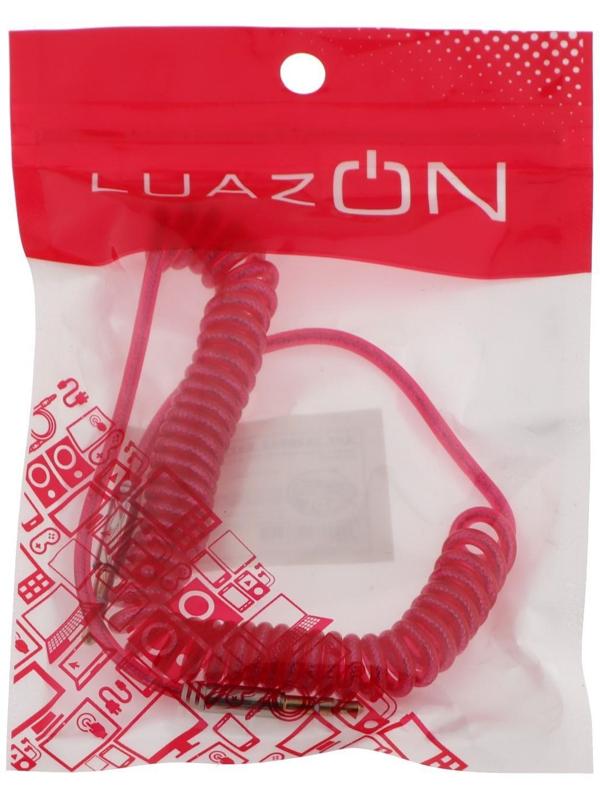 Кабель аудио LuazON, AUX, Jack 3.5 (m)-Jack 3.5 (m), штекер на пружине, 1 м, МИКС