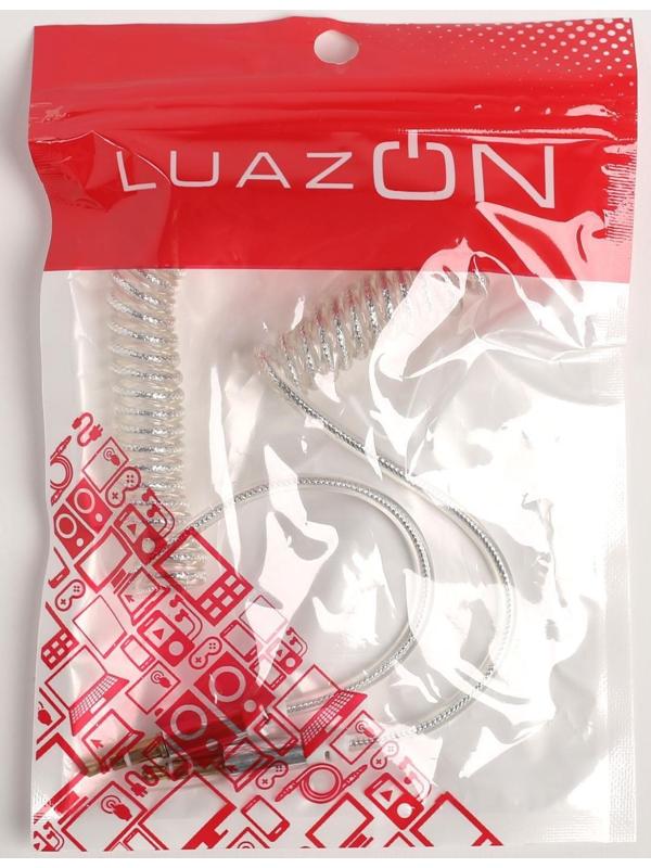 Кабель аудио LuazON, AUX, Jack 3.5 (m)-Jack 3.5 (m), штекер на пружине, 1 м, МИКС