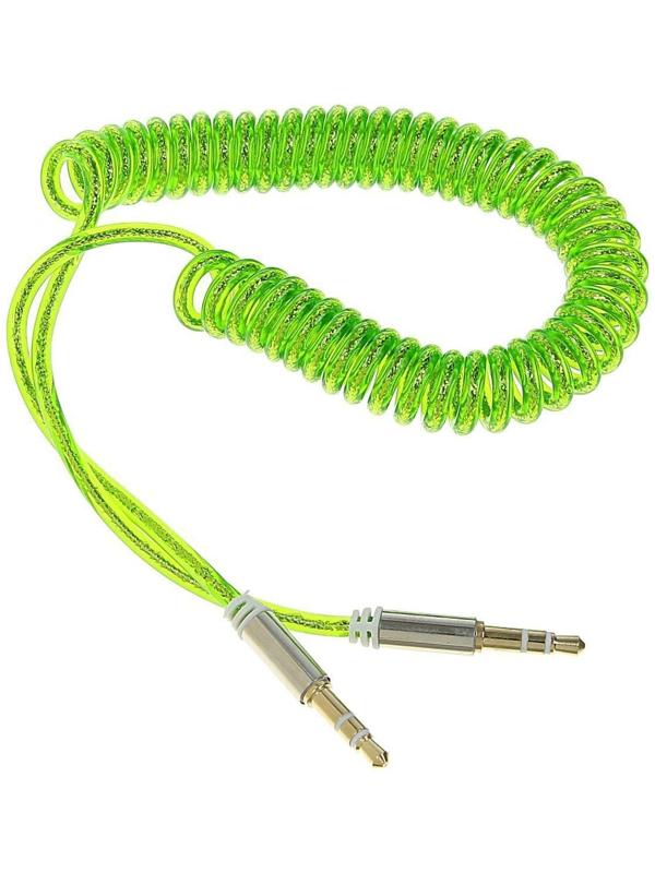 Кабель аудио LuazON, AUX, Jack 3.5 (m)-Jack 3.5 (m), штекер на пружине, 1 м, МИКС