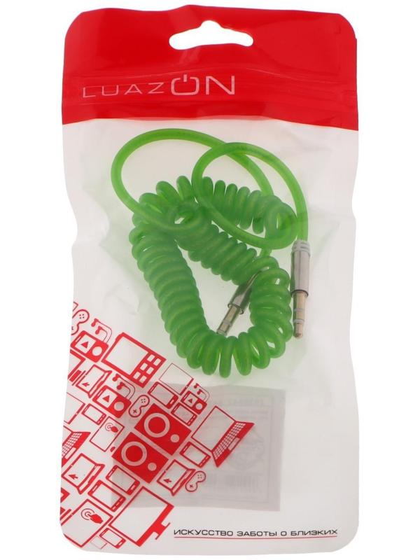 Кабель аудио LuazON, AUX, Jack 3.5 (m)-Jack 3.5 (m), штекер на пружине, 1 м, МИКС