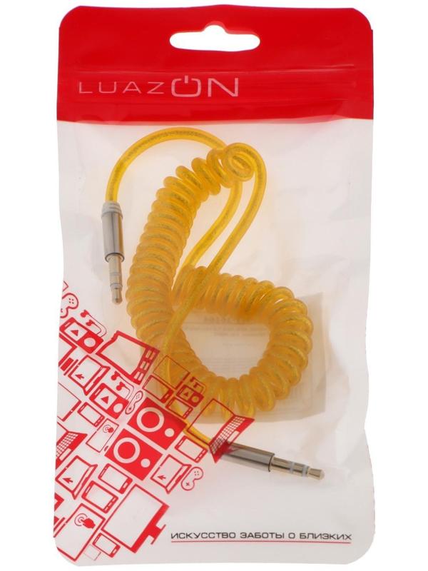 Кабель аудио LuazON, AUX, Jack 3.5 (m)-Jack 3.5 (m), штекер на пружине, 1 м, МИКС
