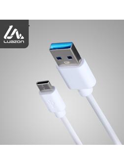 Кабель LuazON, Type-C - USB, 1 А, 1 м, белый