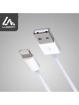 Кабель LuazON, Lightning - USB, 1 А, 0.9 м, белый