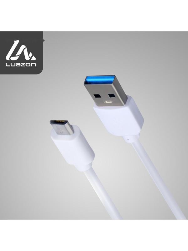 Кабель LuazON, microUSB - USB, 1 А, 1.5 м, утолщенный, белый