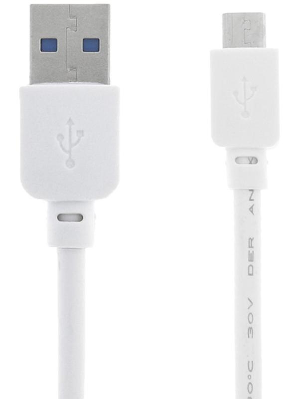 Кабель LuazON, microUSB - USB, 1 А, 1.5 м, утолщенный, белый